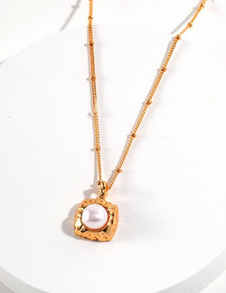 18K Gold Vermeil Elegant Baroque Pearl Necklace - Sterling Silver / 18K Gold Vermeil - Beau One