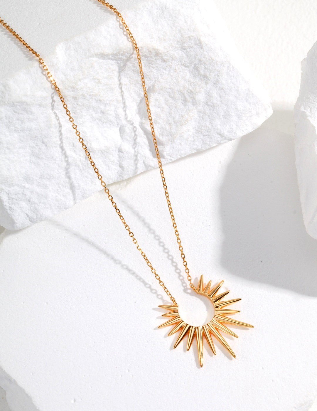 18K Gold Vermeil Sunburst Elegance Necklace - Sterling Silver / 18K Gold Vermeil - Beau One