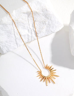 18K Gold Vermeil Sunburst Elegance Necklace - Sterling Silver / 18K Gold Vermeil - Beau One