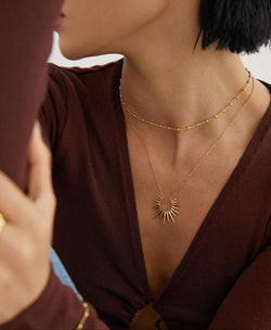 18K Gold Vermeil Sunburst Elegance Necklace - Sterling Silver / 18K Gold Vermeil - Beau One