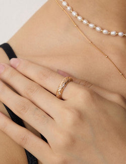18K Gold Vermeil | Woven Ray Ring - Sterling Silver / 18K Gold Vermeil - Beau One