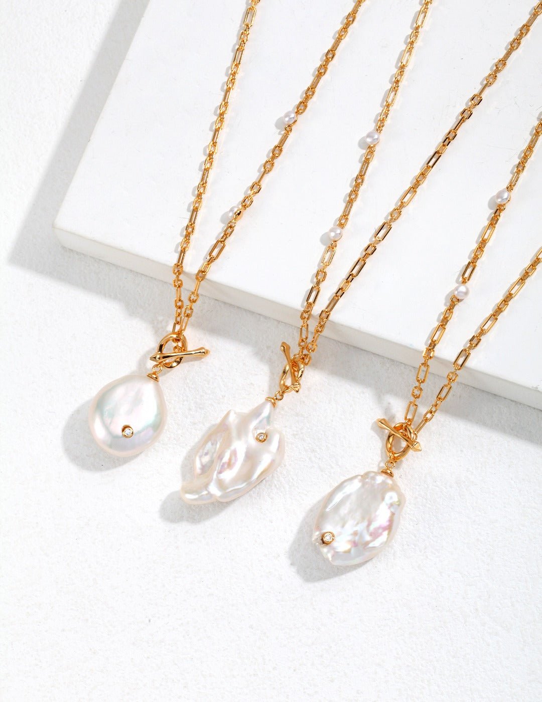 Baroque Muse Pearl Necklace - Sterling Silver / 18K Gold Vermeil - Beau One