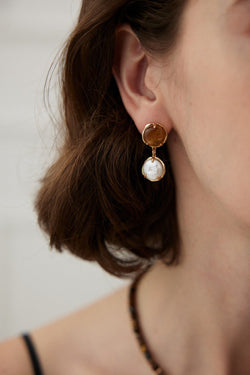 Café Melody Pearl Earrings - Sterling Silver / 18K Gold Vermeil - Beau One