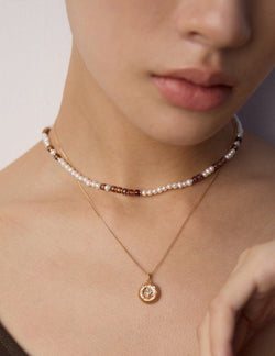 Caramel Pearl Necklace - Sterling Silver / 18K Gold Vermeil - Beau One