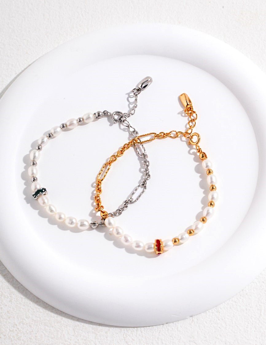 Dotted Pearl Bracelet - Sterling Silver / 18K Gold Vermeil - Beau One