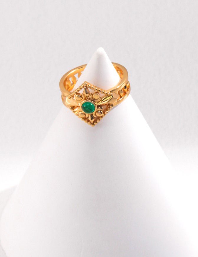 Emerald Eye Ring - Sterling Silver / 18K Gold Vermeil - Beau One