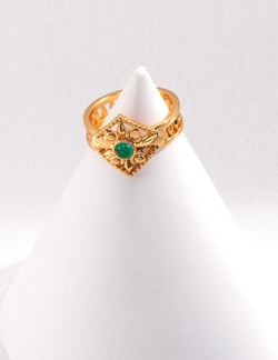 Emerald Eye Ring - Sterling Silver / 18K Gold Vermeil - Beau One