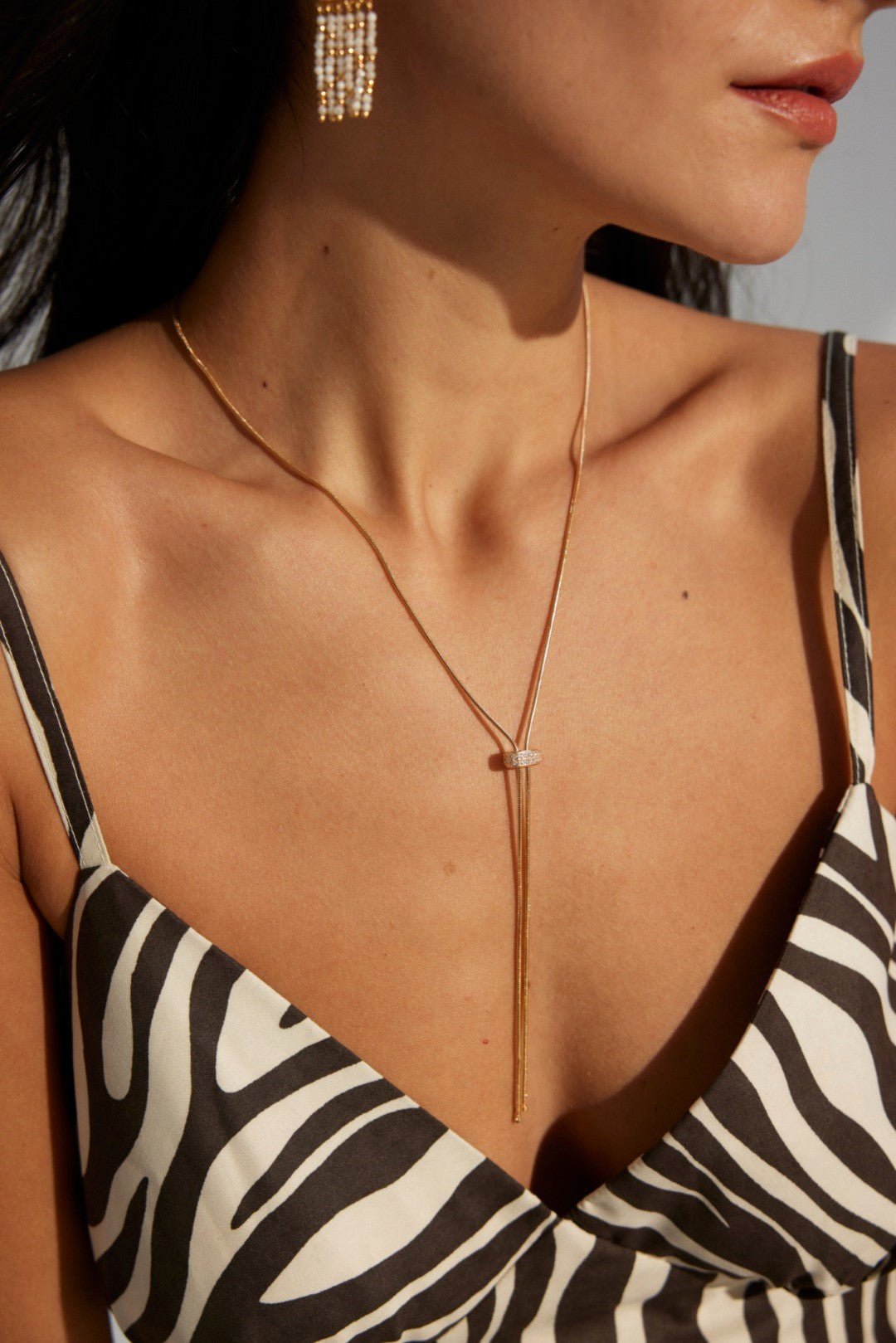 Gleam Line Adjustable Necklace - Sterling Silver / 18K Gold Vermeil - Beau One
