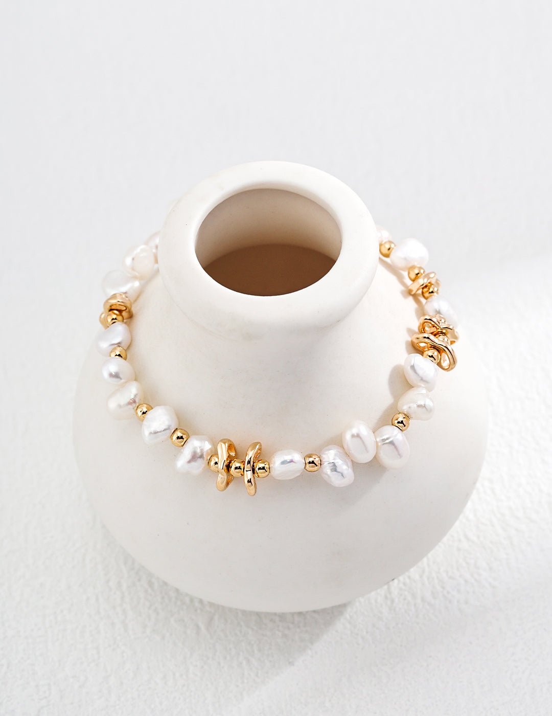 Golden Bloom Baroque Pearl Bracelet - Sterling Silver / 18K Gold Vermeil - Beau One