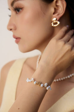 Golden Bloom Baroque Pearl Bracelet - Sterling Silver / 18K Gold Vermeil - Beau One