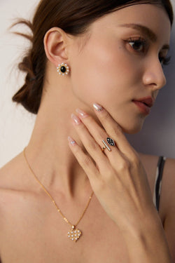 Midnight Crest Pearl Earrings - Sterling Silver / 18K Gold Vermeil - Beau One