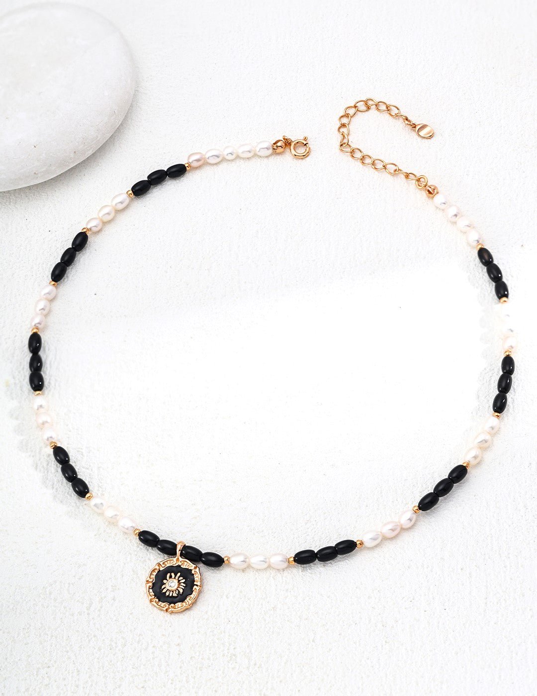 Midnight Crest Pearl Necklace - Sterling Silver / 18K Gold Vermeil - Beau One