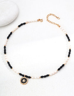 Midnight Crest Pearl Necklace - Sterling Silver / 18K Gold Vermeil - Beau One