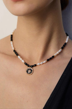 Midnight Crest Pearl Necklace - Sterling Silver / 18K Gold Vermeil - Beau One