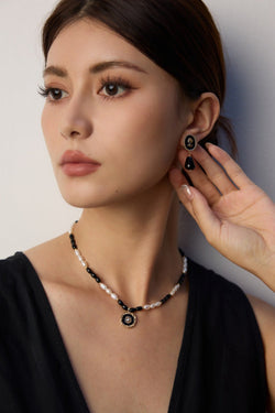 Moonlight Noir Drop Earrings - Sterling Silver / 18K Gold Vermeil - Beau One