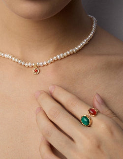 Mystic Dual Stone Open Ring - Sterling Silver / 18K Gold Vermeil - Beau One
