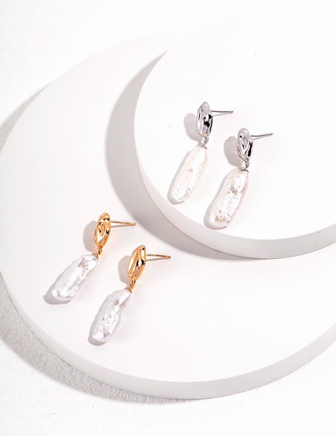 Natural Baroque Pearl | Celestial Drop Earrings - Sterling Silver / 18K Gold Vermeil - Beau One