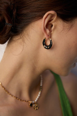 Orbit Noir Earrings - Sterling Silver / 18K Gold Vermeil - Beau One