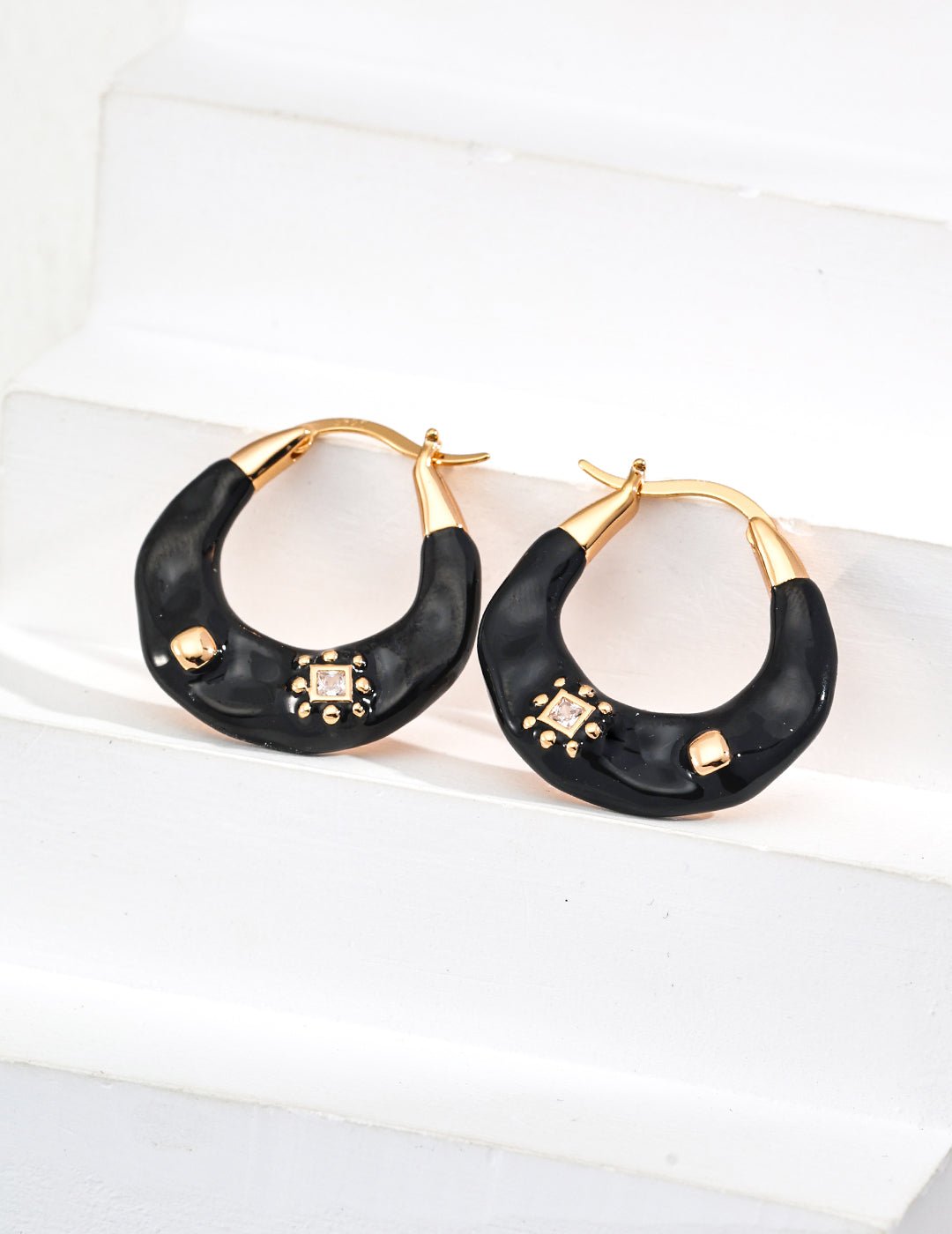 Orbit Noir Earrings - Sterling Silver / 18K Gold Vermeil - Beau One