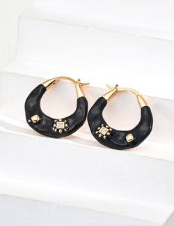 Orbit Noir Earrings - Sterling Silver / 18K Gold Vermeil - Beau One