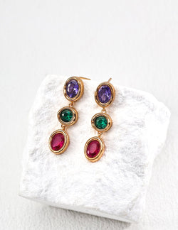 Riviera Jewel Drop Earrings - Sterling Silver / 18K Gold Vermeil - Beau One