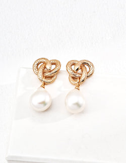 Serpent Knot Baroque Pearl Earrings - Sterling Silver / 18K Gold Vermeil - Beau One