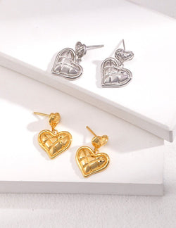 Sweet Crème Heart Earrings - Sterling Silver / 18K Gold Vermeil - Beau One