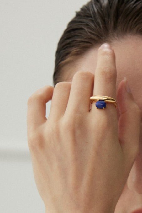 Verdara Ring | Lapis Lazuli & Malachite Open Ring in 18K Gold Vermeil - Sterling Silver / 18K Gold Vermeil - Beau One