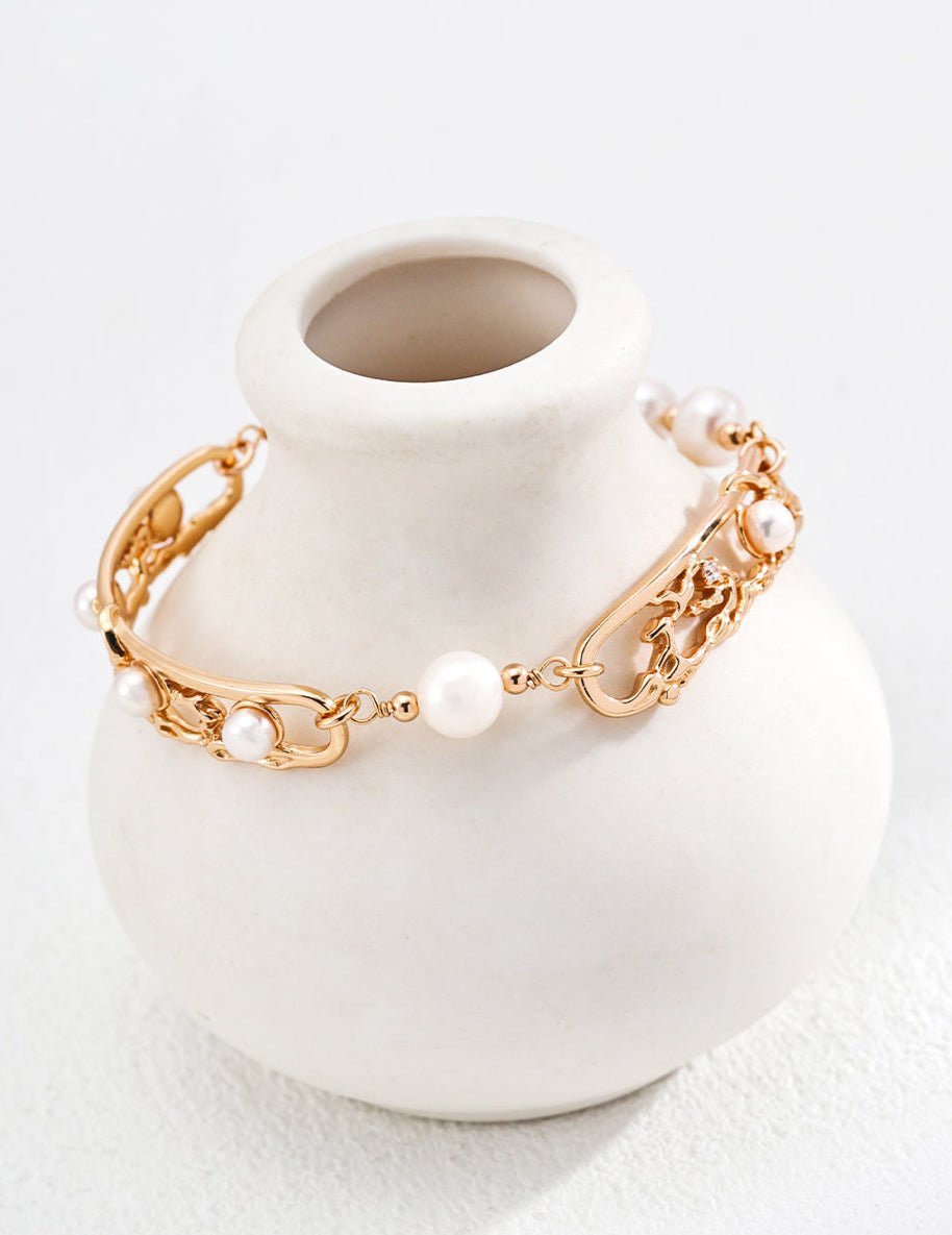 Winter Blossom Pearl Bracelet - Sterling Silver / 18K Gold Vermeil - Beau One